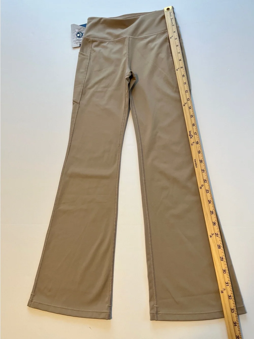 Iuga Kids Wide-Leg Active leggings size M/14 Khaki stretch with pockets new
